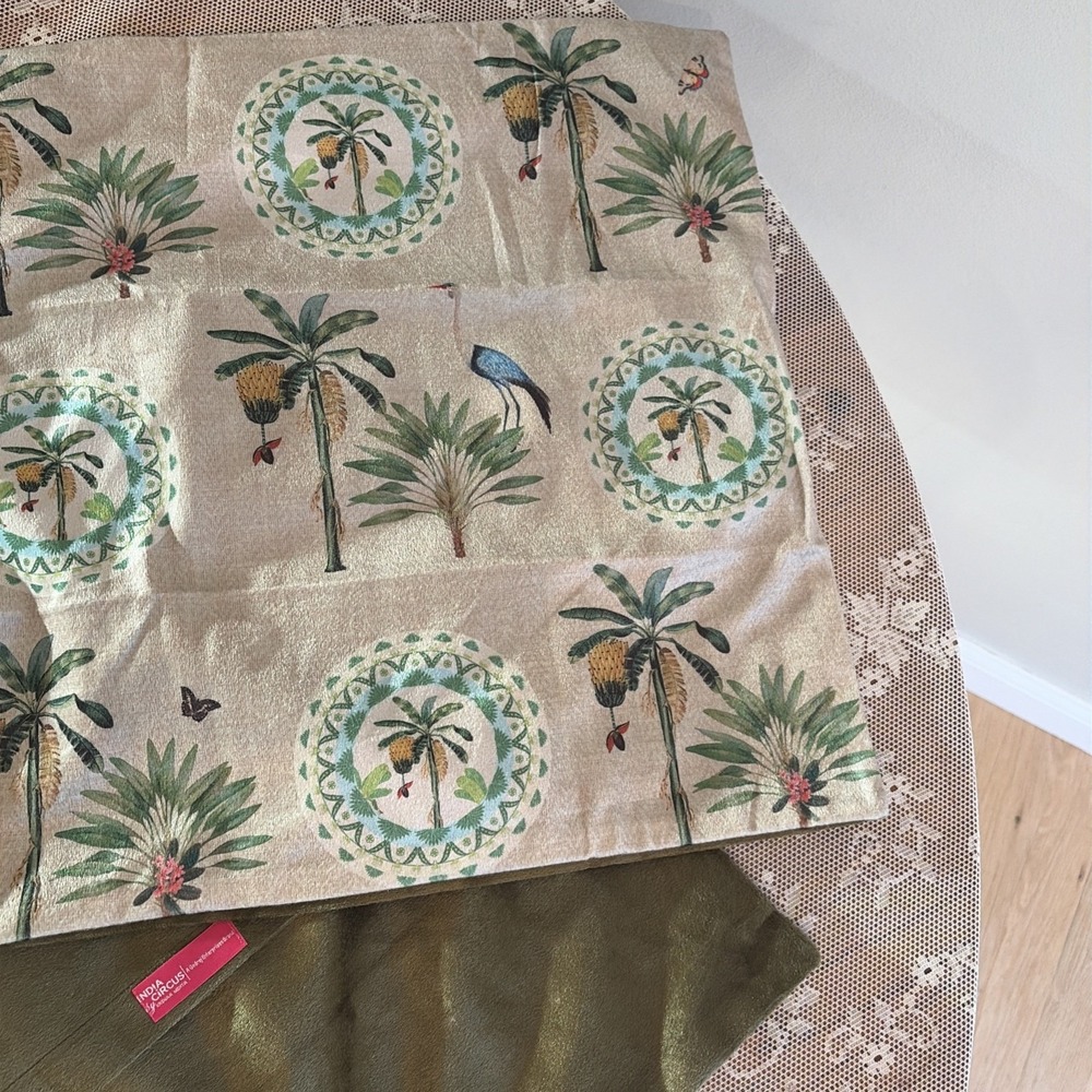Krsnaa Mehta Tropical Palm Tree Crane Butterfly Botanical Chic Pillow Covers - Picture 4 of 16